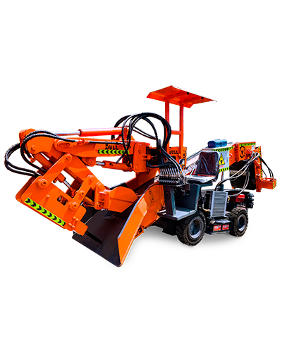 MUCKING LOADER  BULL 60 M3/H CON MARTILLO HIDRÁULICO Y FAJA PLEGABLE